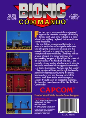 Bionic Commando (USA) box cover back